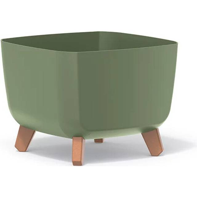 (Earth Green, 30) Square Gracia Planter Flower Pot With Legs Decorative Box