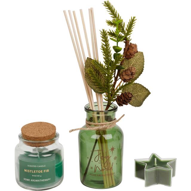 (Mistletoe Fir) 100ml Reed Perfume Diffuser Scented Candle Aromatherapy Gift Box Set
