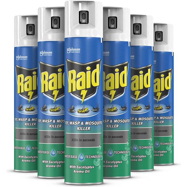 Fly, Wasp & Mosquito Killer with Eucalyptus Aroma Oil, Fly Killer Spray For Indoor Use, Pack of 6 (6 x 300ml)