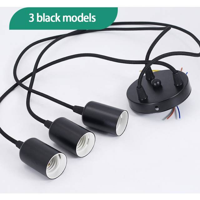 (Black) LED Linear Pendant Lights E27 90-260v Bedroom Living Room Decoration Hanging Lamp
