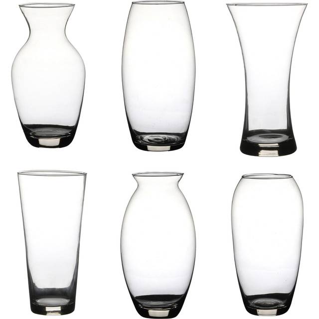 (Flora) Clear Glass Flower Vase Round Straight Fluted Centrepiece Wedding Home DÃ©cor Gft