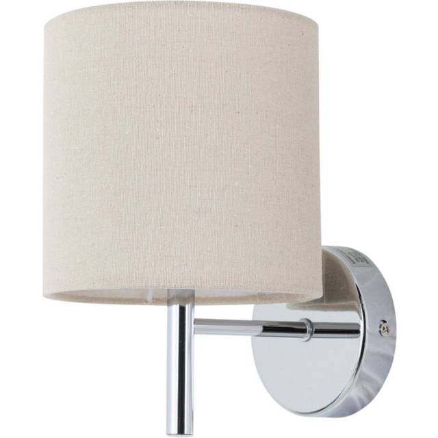 Brea - Chrome Wall Light with Natural Linen Shade