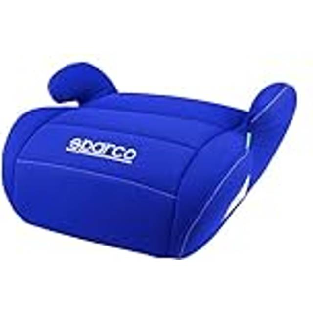 Sparco Child Car Seat Booster Blue i-Size for Boys and Girls. Approved ECE R129/03 125-150 cm. with 3 cm Washable Cover. Made of High Resistance ABS