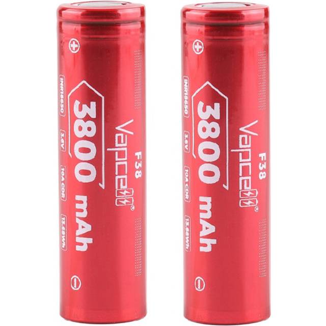 2x Vapcell F38 18650 3800mAh 10A 3.6V Battery