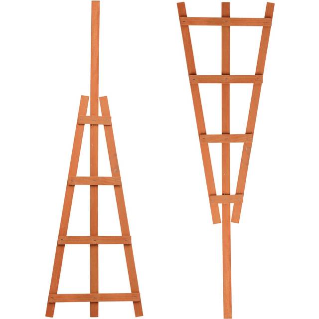 Urbn-Living Urbnliving 70Cm Height 2 Pcs Natural Wooden Potted Climbing Garden Plants Trellis Plant Support Frame - One Size