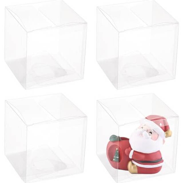 BENECREAT 30PCS 9x9x9cm Clear Cube Wedding Favour Boxes PVC Transparent Gift Wrapping Boxes for Candy Chocolate, Party and Baby Shower Favors