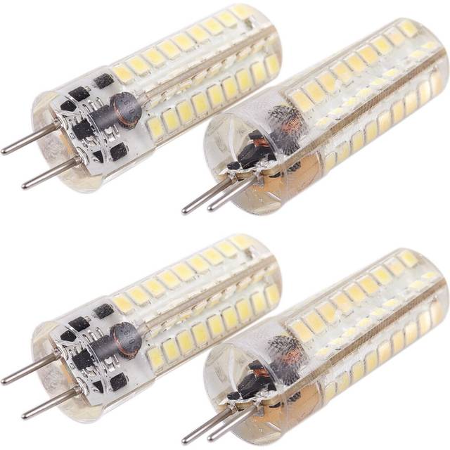 4X 6.5W GY6.35 LED Bulbs 72 2835 SMD 320Lm 50W Halogen Lamps Equivalent Dimmable White 6000K 360 Degree Beam Angle