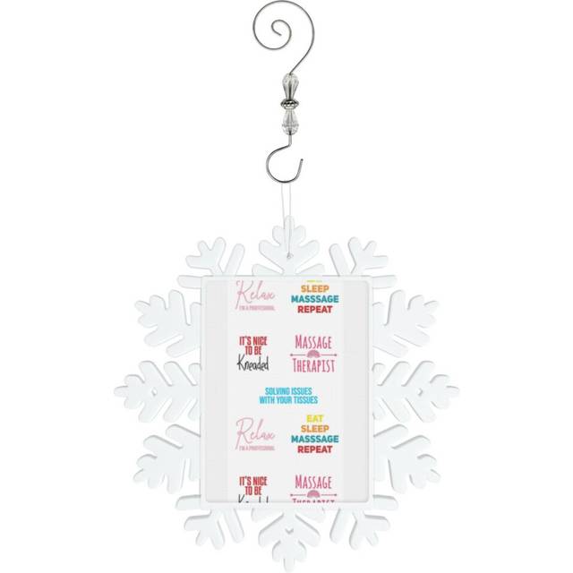 (Massage Therapist Pack=441) Christmas Ornament Snowflake Tree Decoration Car Hanging Charm Gift with Hook Keepsake for Friends Family