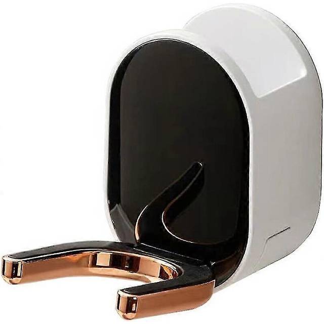 (As show, One size) Wall Mounted Hair Dryer Rack, Foldable Bathroom Organizer, Home Hairbrush Storage Rack(black)