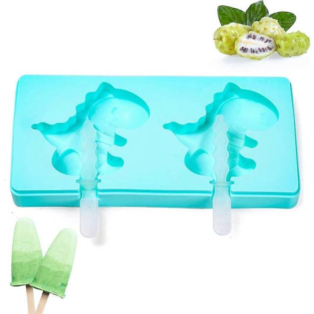 (As show, One size) silicone popsicle molds ice pop mold maker with dinosaur shapes bpa free reusable popsicle molds