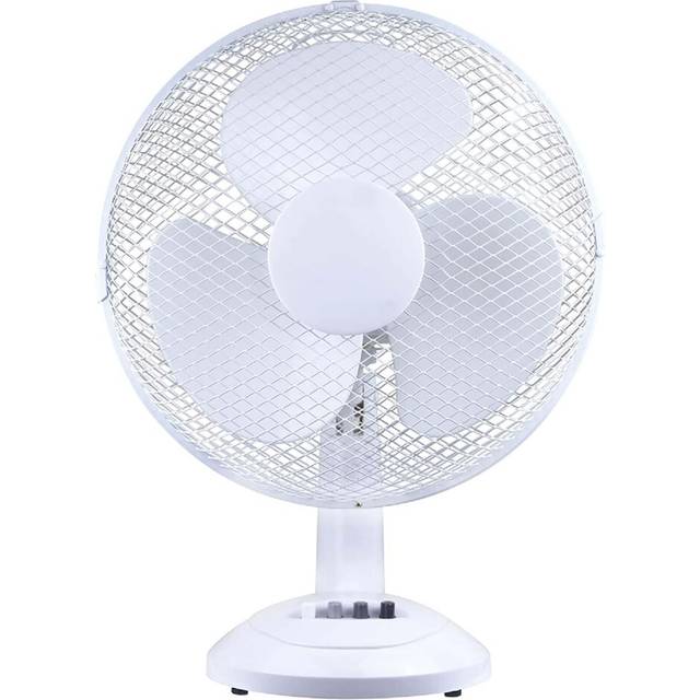 "AAMEN 12"" Portable White Plastic Desk Fan With 3 Speed Settings"