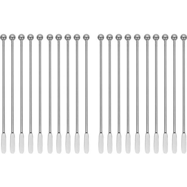 20Pcs Swizzle Sticks Metal - Stainless Steel Mixing Cocktail Coffee Stirrers for Wine Juice 7.5 Inch, 10Pieces Pack