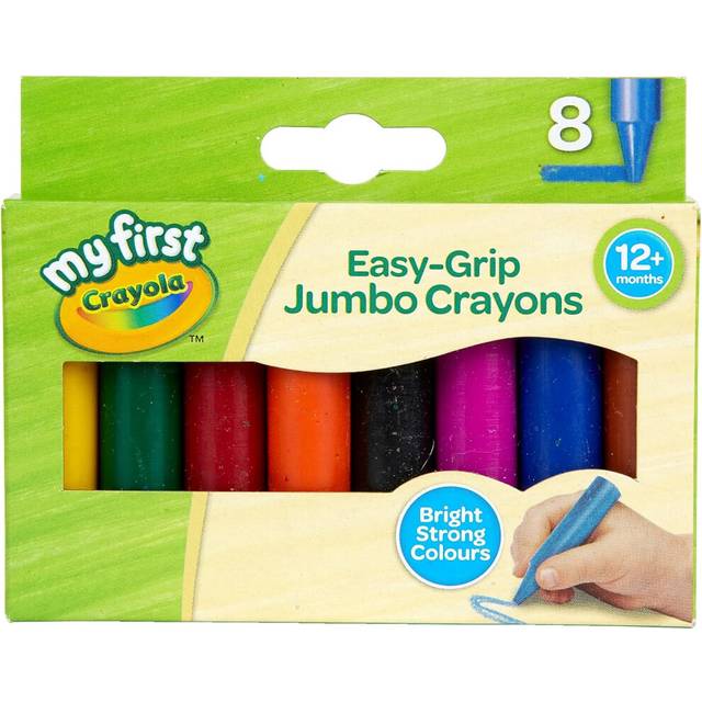 CRAYOLA MyFirst Jumbo Crayons Assorted Colours Easy-Grip Colouring Crayons Perfect Toddlers Hands Ideal Kids Aged 12 Plus Months Multicolor Pack 8