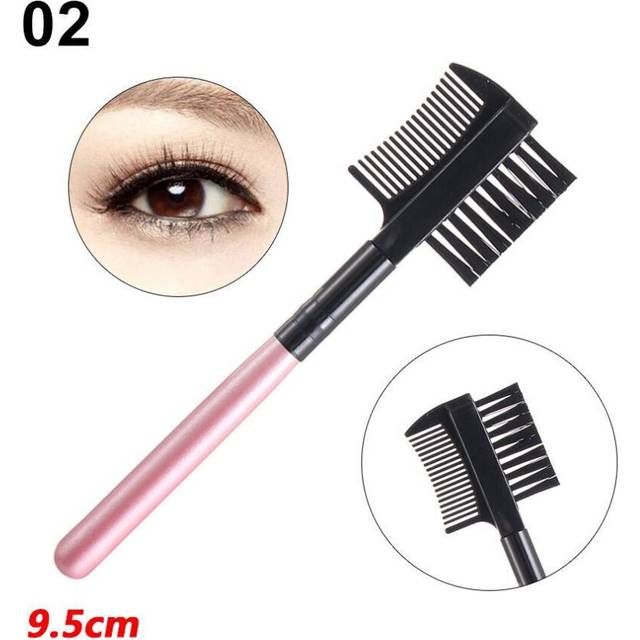 Dual Purpose Makeup Beauty Eyelash Comb 2 in1 Eyebrow Brush Mascara Separator
