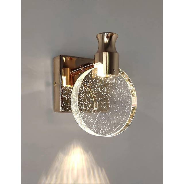 (As show, One size) crystal wall sconce, nordic style wall light, simple creative wall mounted lamp for bedroom, bedside, living room, bathroom, dress