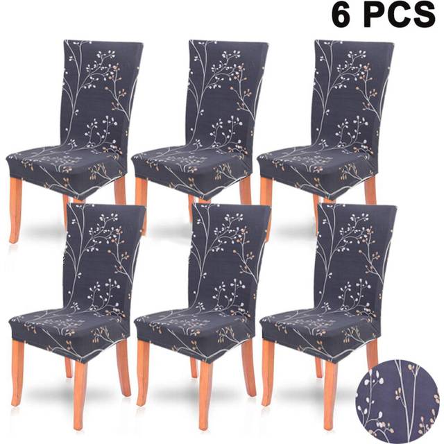 6 Pack Super Fit Stretch Removable Washable Short Dining Chair Protector Cover Seat Slipcover for Hotel,Dining Room,Ceremony,Banquet Wedding Party
