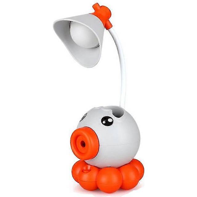 (As show, One size) Desk Lamp, Cute Octopus Shape Led Desk Lamp Foldable Multifunctional Usb Charging W/pencil Sharpener(orange)