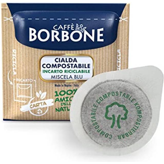 CAFF? BORBONE Compostable Coffee Pods, Blue Blend - 100 Pods - System ESE