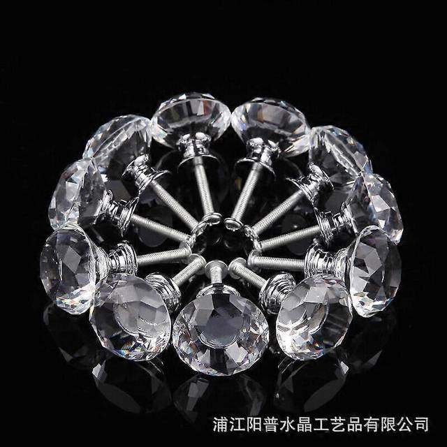 (As show, One size) 2025 New 10 Pack-Crystal Knobs Modern Glass Cabinet Drawer Knobs,Crystal Round Kitchen Cupboard Door Knobs Glass Cabinet Pulls