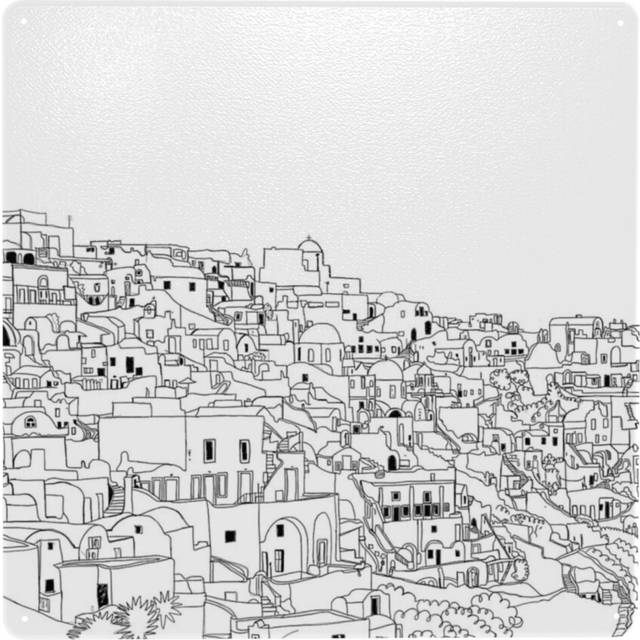 "(Santorini Black White Greece Greek Art=3925) Metal Tin Sign 12x12"" Wall DÃ©cor Cafe Bar Beer Pub Signs Christmas Gift"