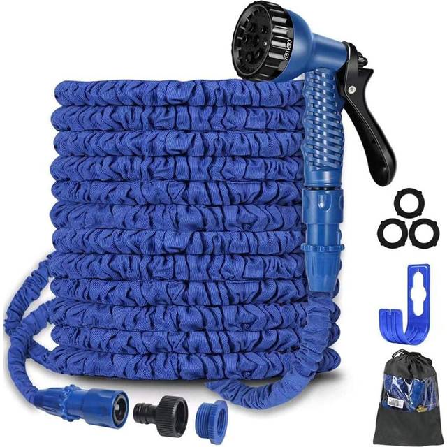"100 FT Garden Hose Pipe, Expandable Garden Hose with 1/2"" and 3/4"" Fittings, Latex Core Hosepipe Leakproof for Gardening Car Wash"