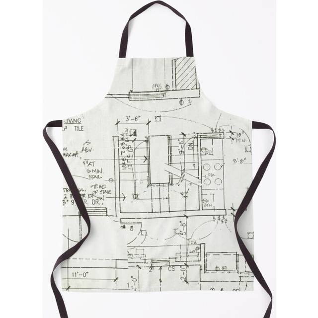 Architects Blueprint - Architecture Pattern Grill Aprons for Kitchen BBQ Chef