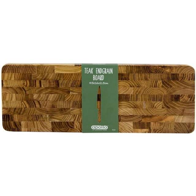 Teak Endgrain Cutting Board Durable Knife Friendly Wood Surface 45cm x 16cm