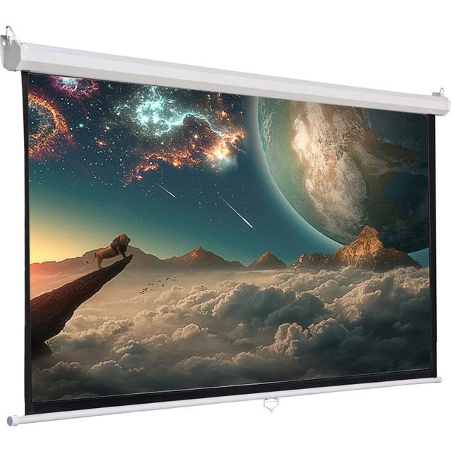 Inmozata pull down projector screen, 84" wall & ceiling mounted hd projection