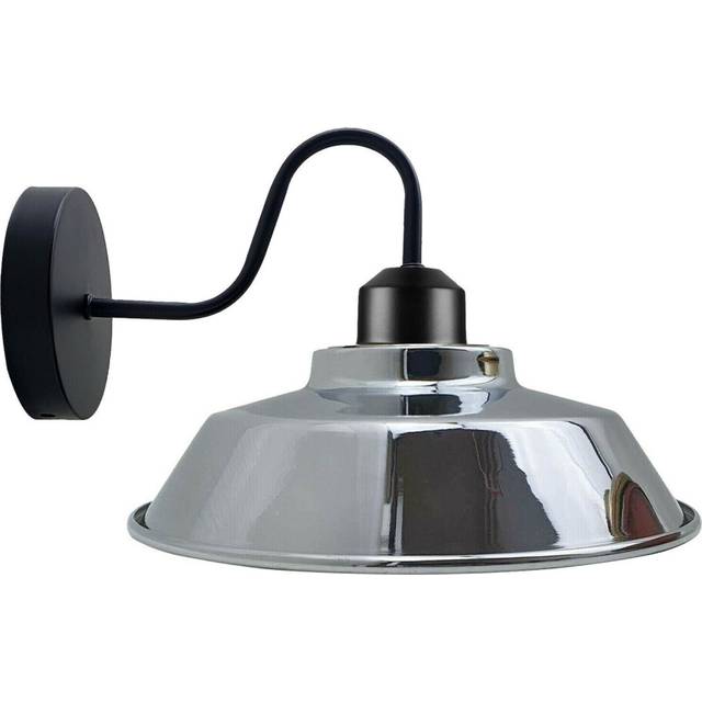 Retro Industrial Wall Lights Fittings E27 Indoor Sconce Metal Bowl Shape Shade For Basement, Bedroom, Home Office