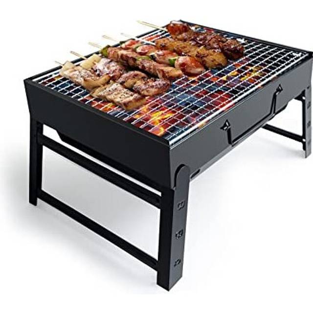 Barbecue Charcoal Grill Folding With Carry Bag Desk Tabletop Camping Stove Wood Burning