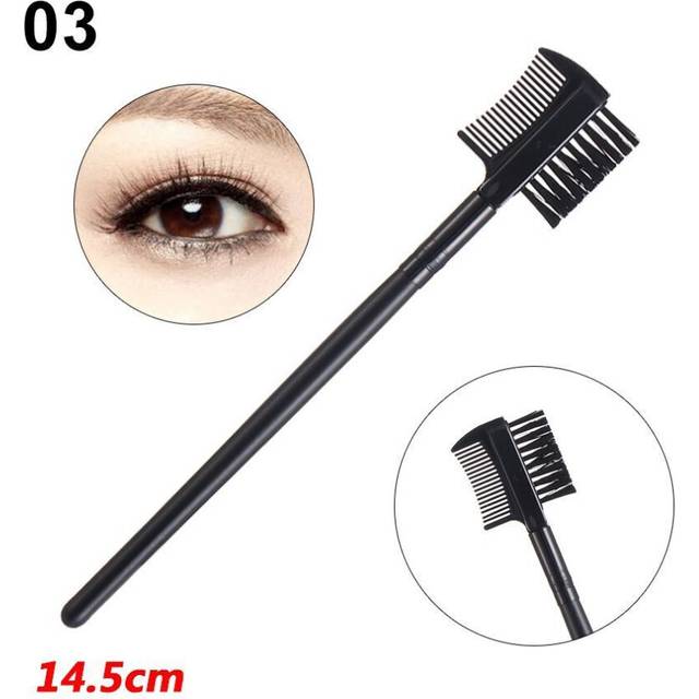 Dual Purpose Makeup Beauty Eyelash Comb 2 in1 Eyebrow Brush Mascara Separator