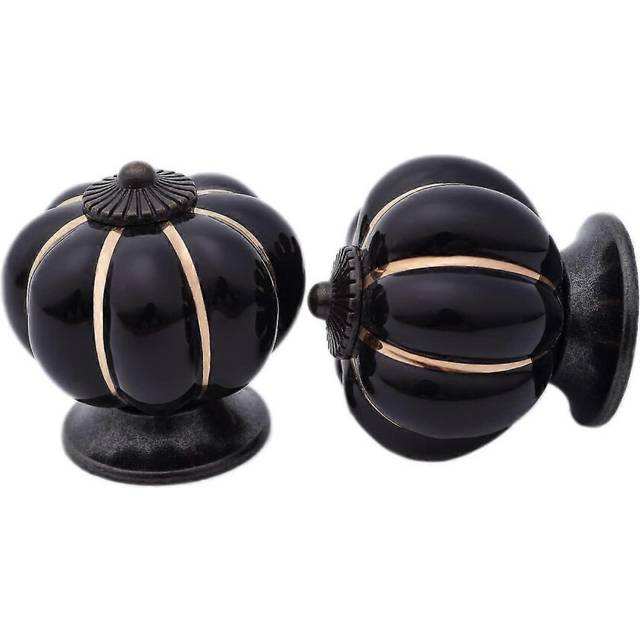 (As show, One size) 6 Pieces Ceramic Drawer Knobs Ceramic Door Knobs Pumpkin Shaped Cabinet Knobs Furniture Cabinet Knobs With Screws For Furniture, K