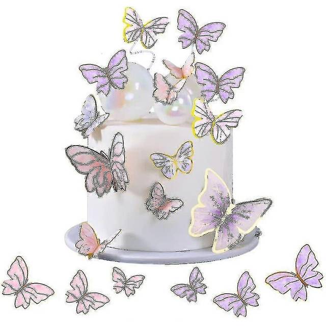 60 Pcs Butterfly Cake Topper Glitter Butterfly Cake Topper,cupcake Decoration for Birthday