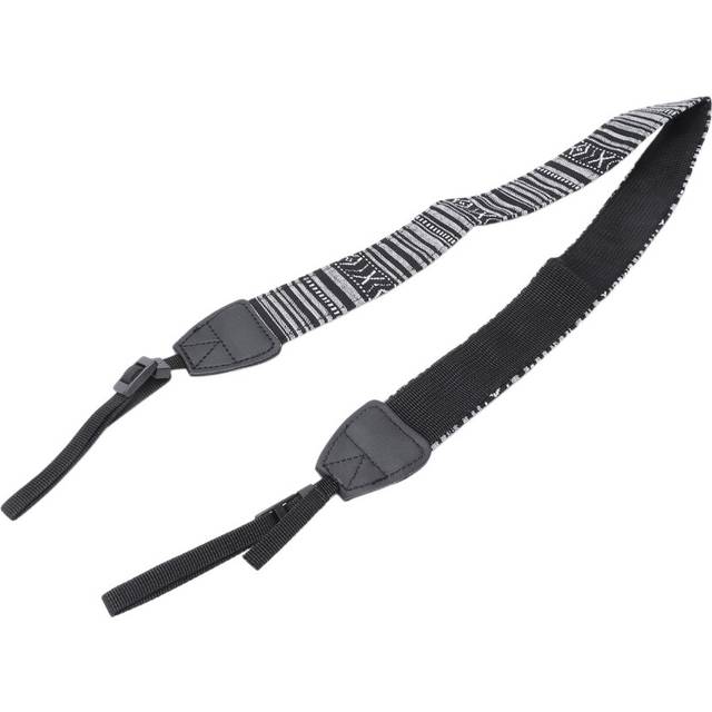 Adjustable Vintage Cotton Leather Camera Strap Shoulder Neck Belt For /N Slr Cameras Accessories Part(Black+White)