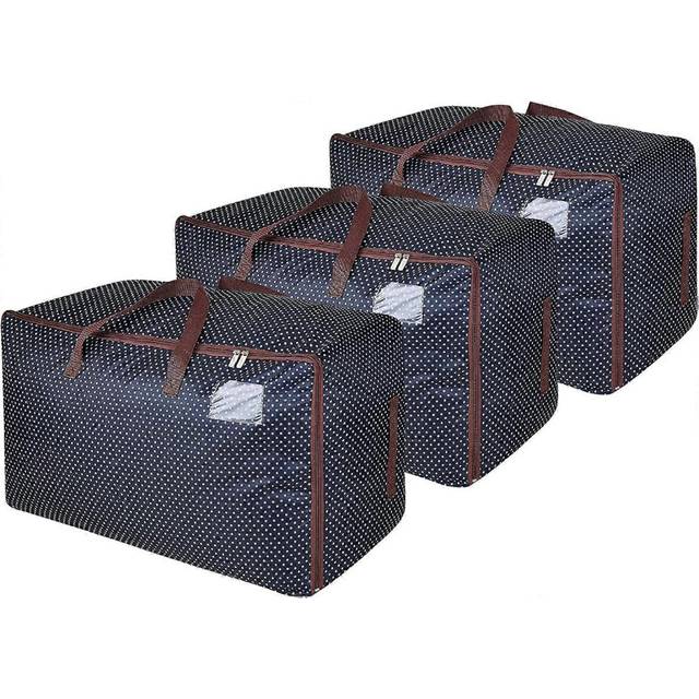 (Size, Colour) DOKEHOM 100L Large Underbed Clothes Storage Bag with Zip  Moisture proof(Grey Star)