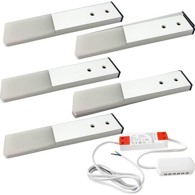 (5 Lights & Driver) Aluminium Under / Over Cabinet Kitchen Light & Driver Kit - Natural White LED