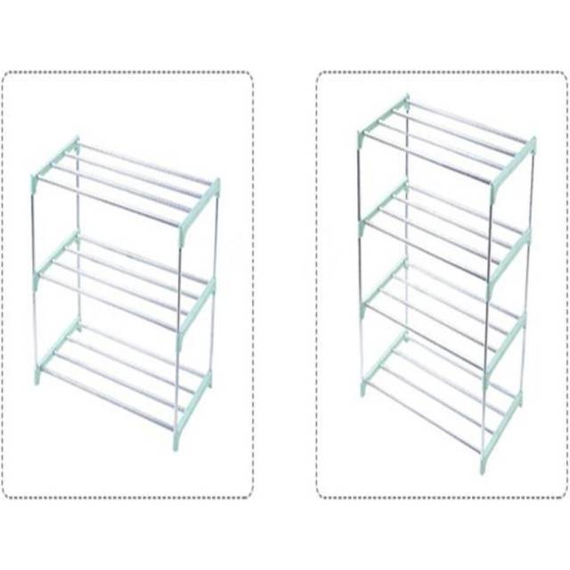 (Green) DIY Shoe Rack Storage Rack Dormitory Household Storage Box Shoe Rack Aluminum Vertical Shoe Rack