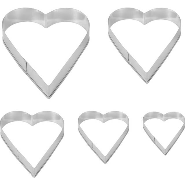5 Pieces Cookie Cutter Stainless Steel Heart Cutter Valentine's Day