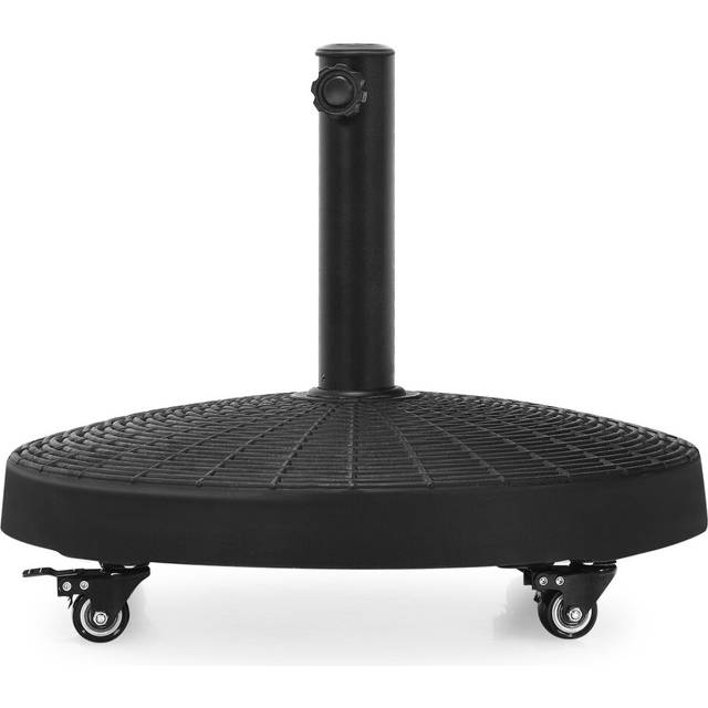 24KG Resin Umbrella Base Rattan Designed Umbrella Stand W/ Wheels