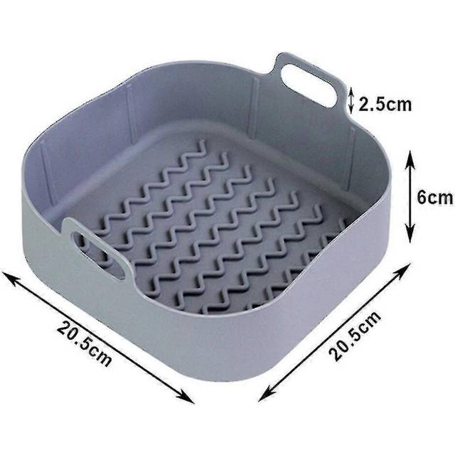 (Ro 19cm, Coffee) Air Fryer Silic Pot Food Safe Reusable Heat Resistant Oven Accessories