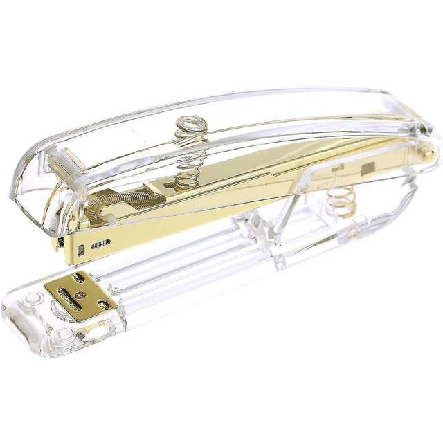 (As show, One size) Clear Stapler, Office And Home Stapler, Student Stapler, High Quality Spring, Durable Acrylic (gold)