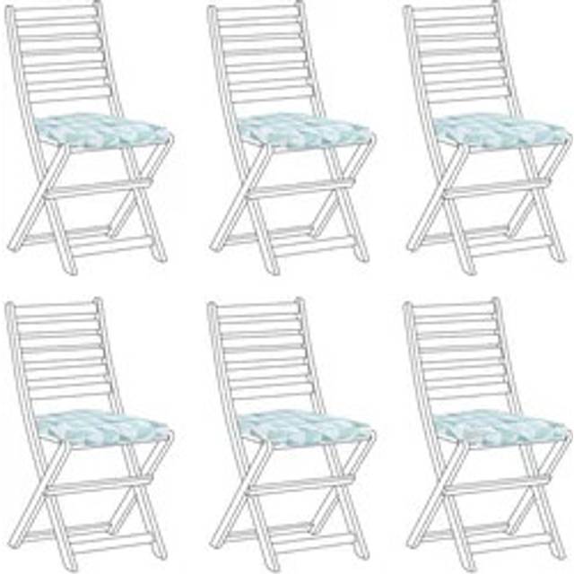 Set of 6 Garden Chair Cushions TOLVE 39 x 31 cm Light Blue