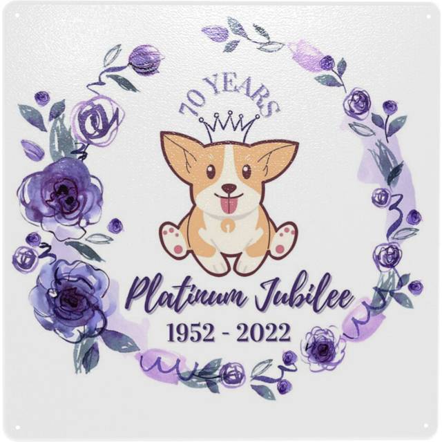 "(Platinum Jubilee 1952- 2022 Corgi Design=3584) Metal Tin Sign 12x12"" Wall DÃ©cor Cafe Bar Beer Pub Signs Christmas Gift"