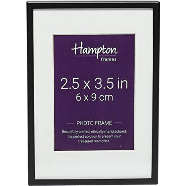 Hampton Frames MADRID Narrow Profile Photo Frame with Bevel Mount Matt Black 2.5x3.5 (6x9cm) M138B23