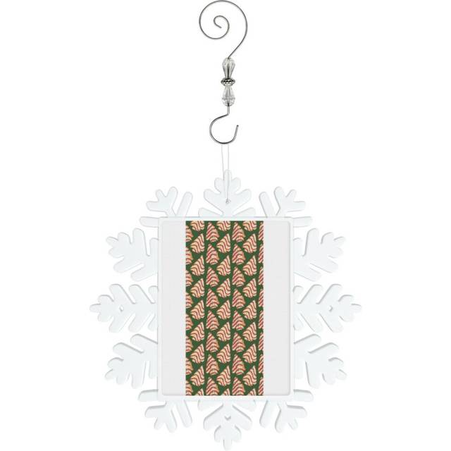 (Christmas Tree Cakes Pattern - Green=8035) Christmas Ornament Snowflake Tree Decoration Car Hanging Charm Gift with Hook Keepsake for Friends Family