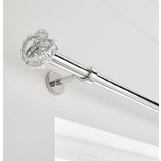 Cecile Extendable Metal Eyelet Curtain Pole - Chrome