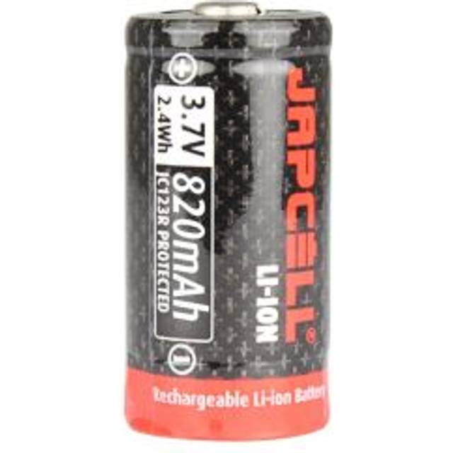 Japcell JC123R - CR123 uppladdningsbart 3 .7V Li-ion batteri 820mAh