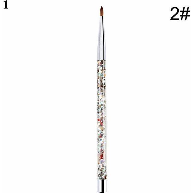 Kolinsky Sable Acrylic Nail Hair Brush Glitter Handle Manicure Draw Carving Pen