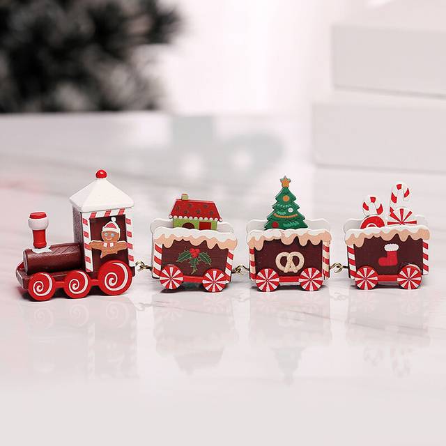 Wooden Train Ornament Christmas Decoration Xmas Gifts for New Year Christmas Decor