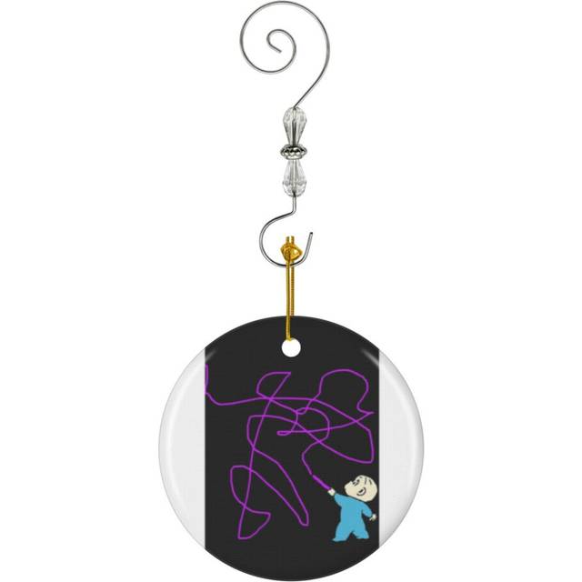 (Harold And The Purple Crayons Gift For Fans, For Men And Women-10373) Christmas Ornaments Ceramic Charm with Hook Crystal Handmade Xmas Tree Decorati